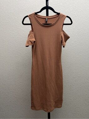 Cotton On Women’s Ribbed Crewneck Midi Dress in Caramel